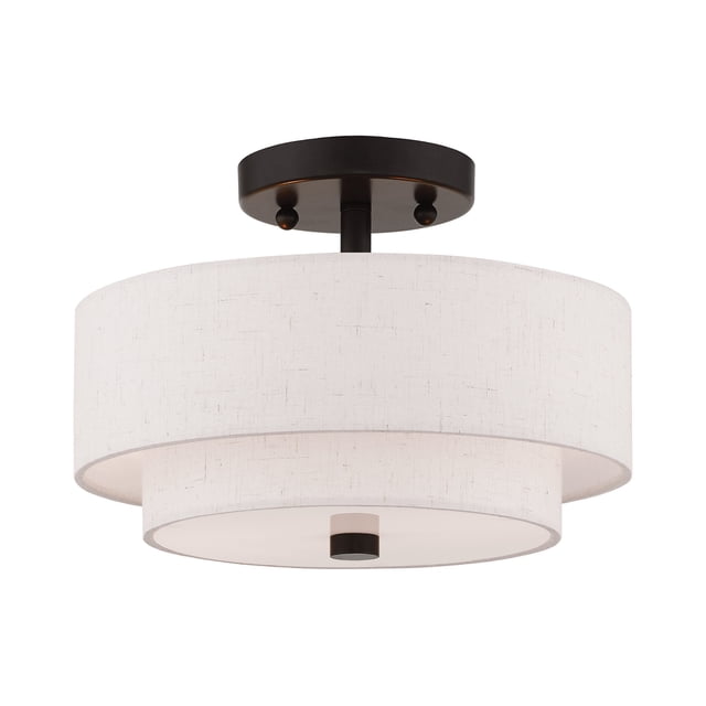 Livex Lighting 51082-92 Claremont English Bronze 2 Light Ceiling Mount, Medium