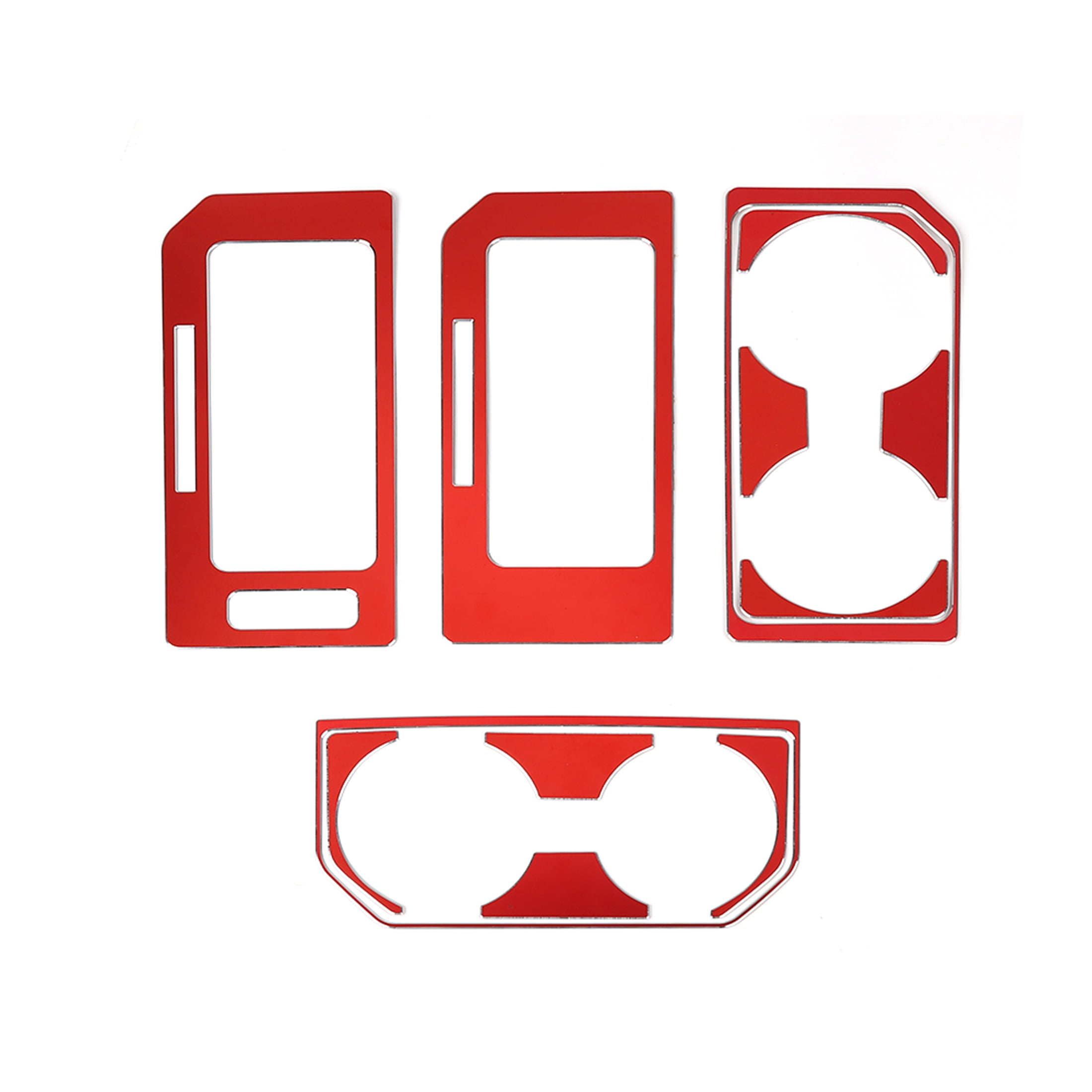 CheroCar Gear Shift Cup Holder Trim Sheet Kit Cover Interior Accessories for Ford F150 2015-2020,Red