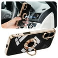 thumbnail image 3 of Case for iPhone 16 Case with Ring Stand [360° Rotatable Ring Holder Magnetic Kickstand][Support Car Mount] Plating Rose Gold Edge Slim Soft Flexible TPU Luxury Phone Case Cover, Black, 3 of 5