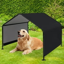 Costway Outdoor Dog Shade Shelter for Small Medium Large Breeds Pet House with Metal Frame
