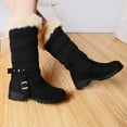 thumbnail image 5 of YLYL Snow Boots for Women Fur Fashion Classic High Top Warm Padded Low Heel Round Toe Boots, 5 of 9