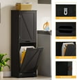 thumbnail image 4 of DWVO Laundry Hamper with Adjustable Shelf, 53" Laundry Hamper Cabinet with Storage Basket, Black, 4 of 11