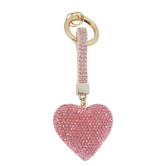 Raindrops Hanging Decoration 1Pack Heart Shaped Keychain Pink Plastic Metal Key Pendant for Girls