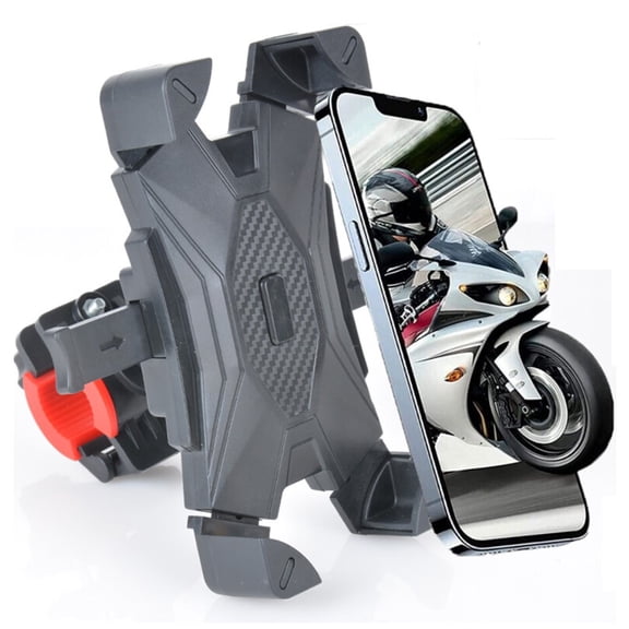 KANCOKIT Motorcycle Phone Mount Holder, [Dual Vibration Dampener] [Upgrade Handlebar Clip] Bike Cell Phone Holder Fit iPhone 17/16/15/14 Pro Max, 4.7-6.7" Phones, Black