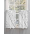 thumbnail image 3 of Tier Curtains 45 Inches Long, Marble Window Treatment Curtain Drapes, Modern Grey White Rock Monochrome Simple Small Curtain Drapes for Bathroom Laundry Room, 27.5"x45", 2 Panels, 3 of 7