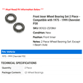 thumbnail image 2 of Front Inner Wheel Bearing Set 2 Piece - Compatible with 1975 - 1999 Chevy P30 1976 1977 1978 1979 1980 1981 1982 1983 1984 1985 1986 1987 1988 1989 1990 1991 1992 1993 1994 1995 1996 1997 1998, 2 of 2