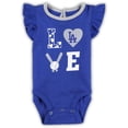 thumbnail image 2 of Newborn & Infant Royal/Heather Gray Los Angeles Dodgers Three-Piece Love of Baseball Bib Bodysuit & Booties Set, 2 of 4