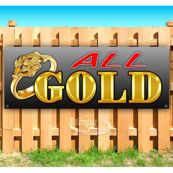 All Gold 13 oz Vinyl Banner With Metal Grommets