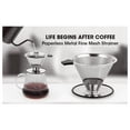 thumbnail image 2 of Stainless Steel Cone Coffee Dripper, Slow Drip Coffee Filter, Paperless and Reusable, Ultra Fine Micromesh Filter,1 x Coffee funnel,Silver, 2 of 7