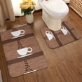 thumbnail image 2 of Yiaed Coffee Cafe Cup Print Bathroom Mat Set 2 Pieces Mat Anti-Skid Pad Ultra Soft and Absorbent Bathroom Bath Mat Contour Bath Rugs for Toilet Base, 2 of 6