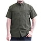 thumbnail image 2 of Mens Manga Corta Botón Abajo Camisas Negocios Turndown Cuello Bolsillo Red Blusa de Algodón, 2 of 3