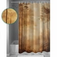 thumbnail image 3 of 72x78 Inch Shower Curtain Brown Forest Bathroom Decor Waterproof Fabric Bathtub Bath Curtains Decorative Tree Vintage Farmhouse Extra Long Shower Curtain Set with Hooks, 3 of 6