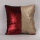thumbnail image 2 of Funda de almohada cuadrada con lentejuelas brillantes para sofá, cojín para asiento, decoración del hogar, 40 x 40 cm Rojo brillante y dorado, 2 of 9
