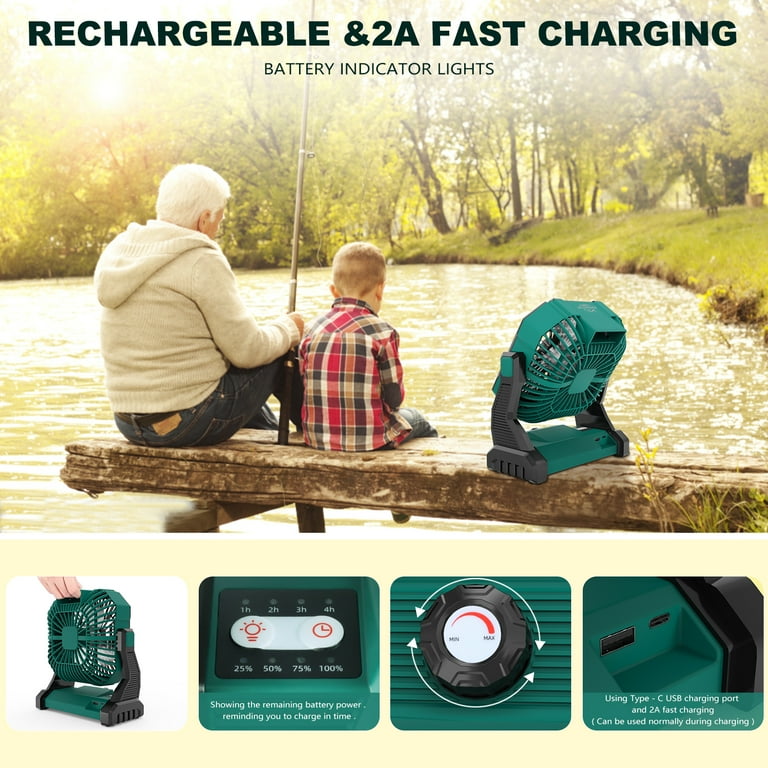 Ingzy Camping Fan with LED Lantern,15000mAh Rechargeable Outdoor Portable  Tent Fan,270°Head Rotation,USB Battery Powered Fan for Picnic,Camping,  Fishing - Walmart.com