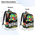 thumbnail image 2 of Vsdgher I Love With Autism Print Canvas Backpack Travel Rucksack Unisex Knapsack 15.7/17.7Inch Laptop Backpack for Work,College -Small, 2 of 5