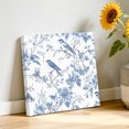 thumbnail image 3 of Canvas Wall Art, White Blue Spring Floral Framed Canvas Prints for Bathroom Desk, Summer Birds Botanical Small Gallery Wrapped Wall Decor for Home Office, Gifts, 8"x8" Ship Next Day, 3 of 9