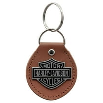 Harley-Davidson Classic Bar & Shield Logo Vinyl Fob Key Chain - Brown & Silver, Harley Davidson