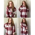 thumbnail image 4 of Zeagoo Womens Plus Size Flannel Plaid Button Down Shirts Long Sleeve Lounge Lapel Tartan Shacket Jacket Long Coats 2025, 4 of 6