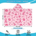 thumbnail image 2 of Pink Breast Cancer and Pioneer Flower Love Hooded Bath Towel，60"x35" for Ages 3 To 12 Kids, Quick Dry Lightweight Soft Microfiber Hood Beach Towel Cover Up for Kids, 2 of 7