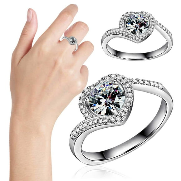 Wentin Rings Clearance! Heart Shaped Diamond Ring For Women Fashion Jewelry Popular Accessories