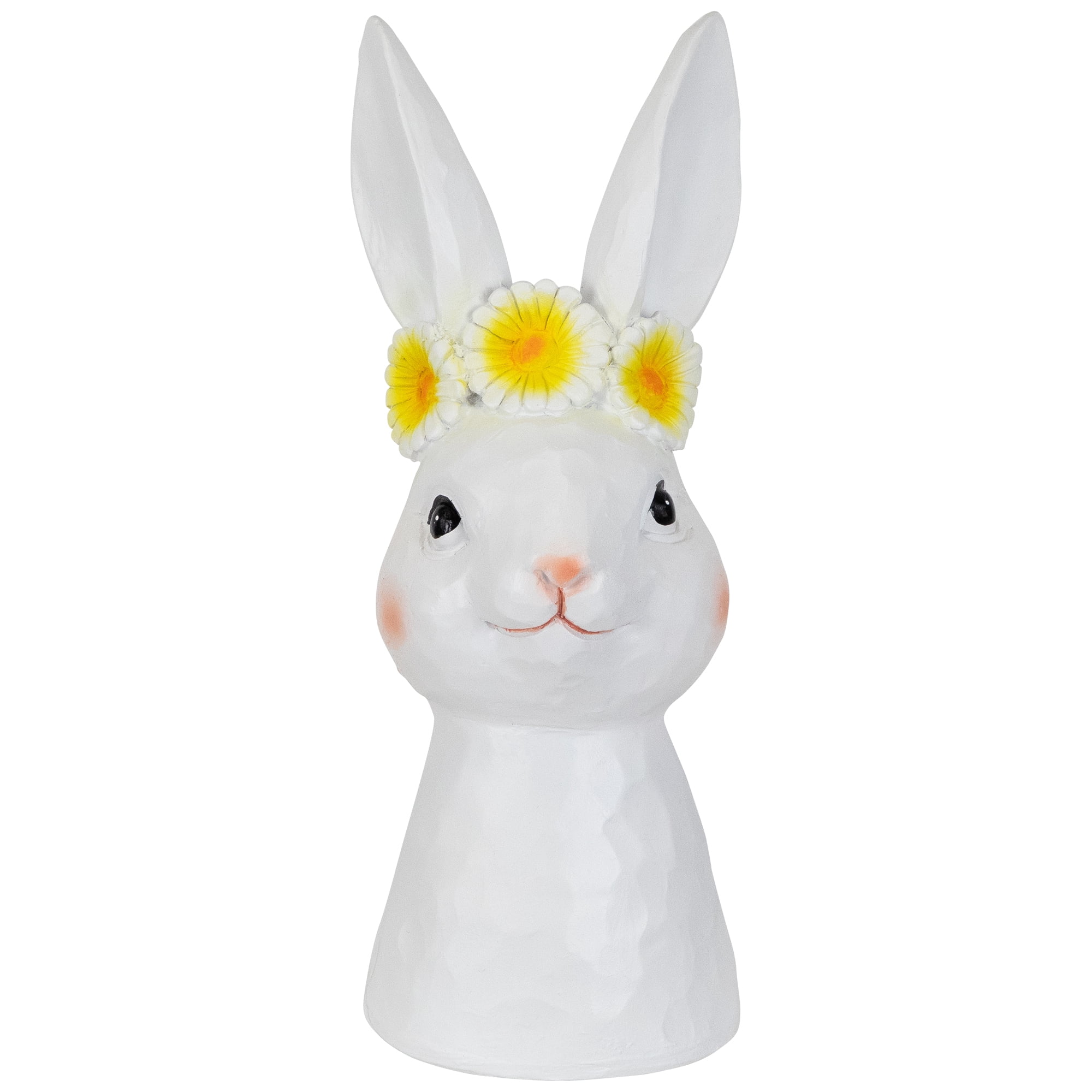 Northlight Easter Bunny Bust with Daisy Flower Crown - 9" - White