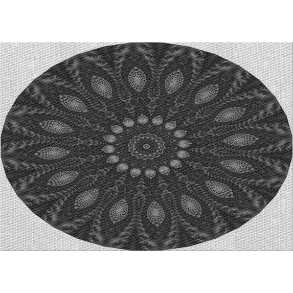 Ahgly Company Machine Washable Indoor Rectangle Transitional Charcoal Black Area Rugs, 2' x 3'