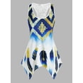 thumbnail image 1 of Tallas grandes Impresión de plumas Racerback Handkerchief Tank Top Rosegal Camisetas sin mangas de talla grande, 1 of 5