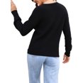 thumbnail image 2 of Fashnice Chandail pour Femmes, Chandail d'Hiver Chaud à Manches Longues, Tricoté, Chic et Confortable, Noir m, 2 of 3