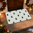 thumbnail image 5 of Honeeladyy Christmas Tree Doormat, Outdoor & Indoor Merry Christmas Non Slip Lightweight Machine Washable Door Mat Outside Holiday Door Mats for Front Door Entrances, 24" x 16", White, 5 of 6