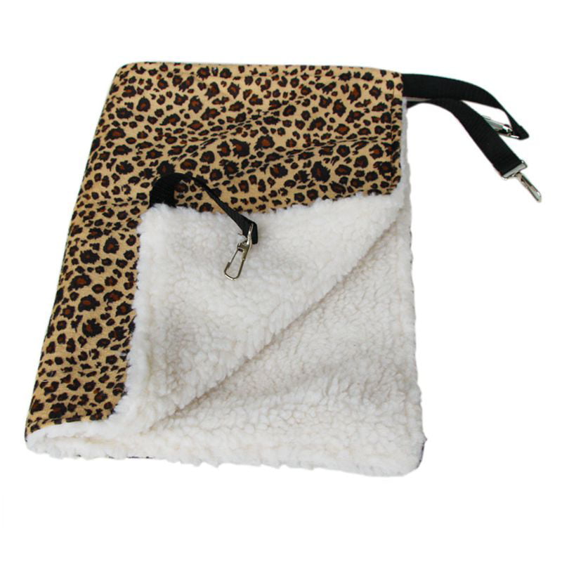 Pet Cat Hammock LARGE Leopard Fur Bed Animal Hanging Dog Cage Comforter Ferret 