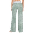 thumbnail image 5 of Comfy Casual Women's Pajama Pants Print Wide Leg Sage Green Color Background, 5 of 6