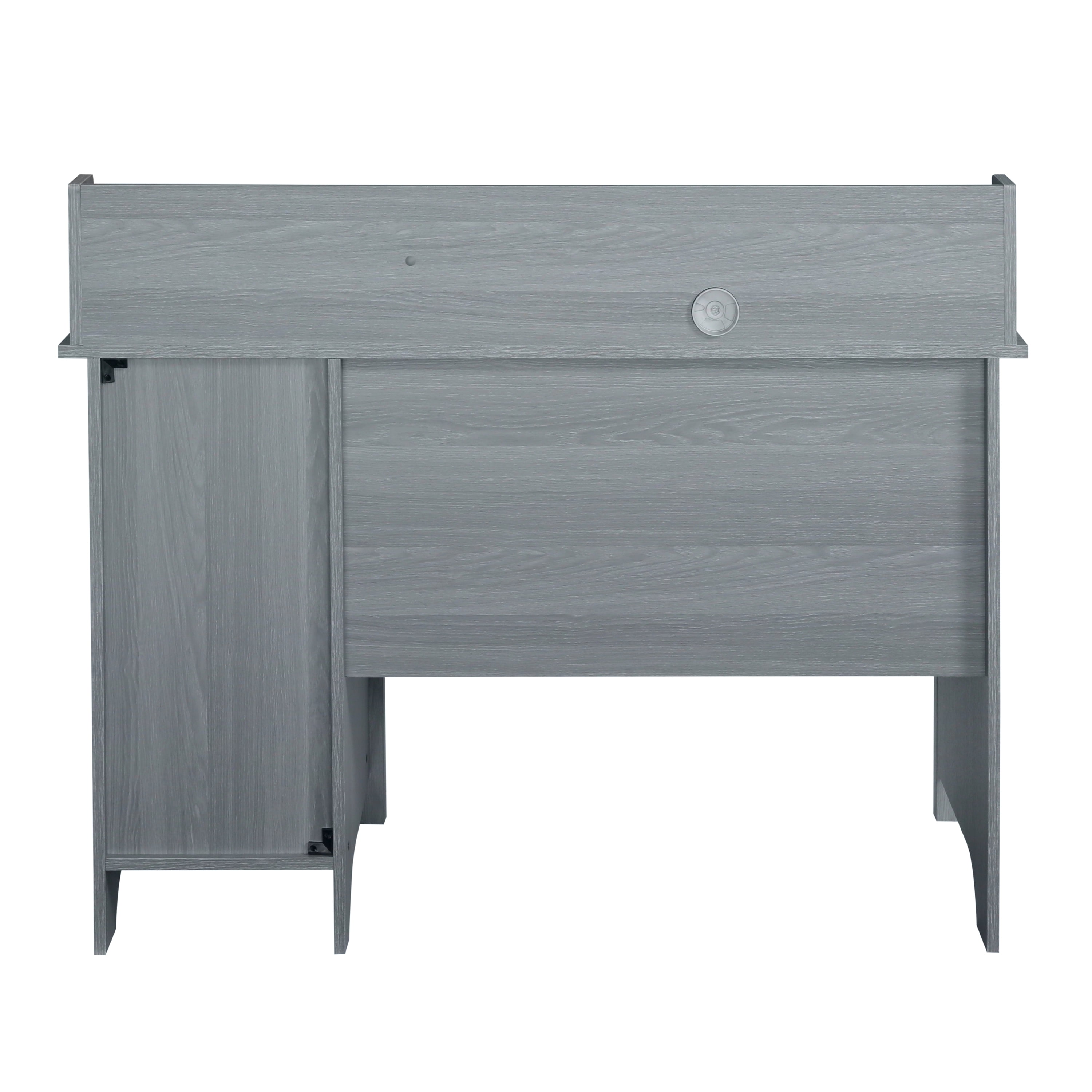 Techni Mobili Classic Office Desk with Storage, Gray RTA-8411-GRY