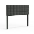 thumbnail image 5 of Varia 20" Tall Panel Upholstered Headboard, 3-Row Square Tufting, Queen Size, Dark Grey, 5 of 8