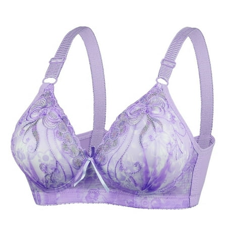 

JGGSPWM Woman s Solid Color Comfortable Hollow Out Perspective Bra Underwear No Rims Pink M
