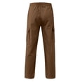thumbnail image 5 of CUZIBR Kids Cargo Pants With Multiple Pockets Comfortable Casual Trousers For Boys Elastic Drawstring Waist Loose Straight Leg Trousers Lightweight Bottoms For School Outdoor,Brown,11-12 Years, 5 of 5
