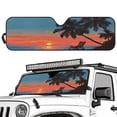 thumbnail image 2 of HUIACONG Sunset Beach Windshield Sun Shade for 2018-2024 Jeep Wrangler JL JLU & Gladiator JT, Sunshades Heat Shield, Aluminum Foil Triple Laminate Structure, Silver, 2 of 6