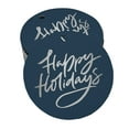 thumbnail image 1 of Inkdotpot 50 Pack Real Silver Foil Paper Tags Happy Holiday Favor Hang Tags, 1 of 1