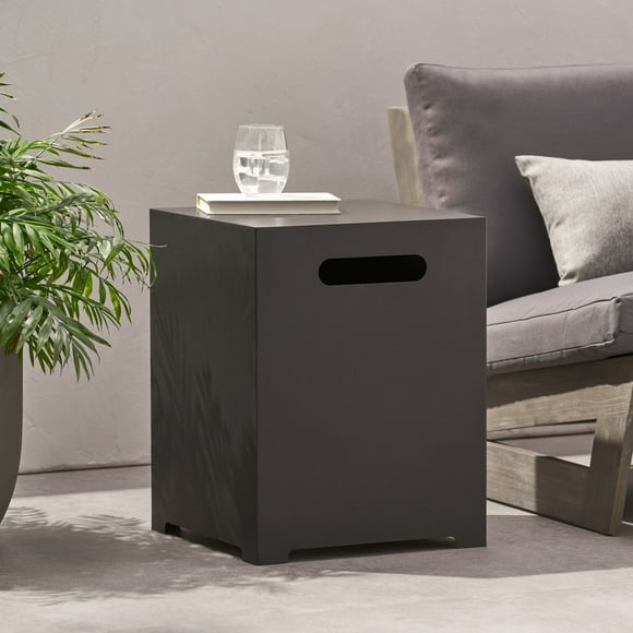Square Metal Propane Tank Cover and Side Table by Real Flame