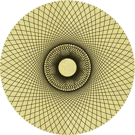 Ahgly Company Indoor Round Patterned Sun Yellow Area Rugs, 8' Round