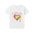 thumbnail image 2 of Girls & Boys "Rainbow Kindergarten Heart Cotton Graphic Tees, Back To School Clothes Girls, Black Summer Shirts With Colorful Heart Pattern, Gift For First Day of School, 2 of 6