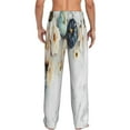 thumbnail image 2 of Bixox Men's Pumpkin And White Marble Patterned Pajama Pants with Pockets Lounge Clothes for Home, 2 of 5