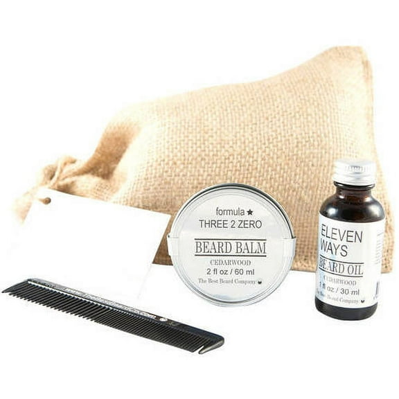 The Best Beard Company Cedarwood Premium Grooming Traveling Duo Kit, 4 pc