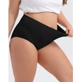 thumbnail image 3 of INNERSY Women's Plus Size XL-6XL Cotton Underwear High Waisted Briefs Panties 4-Pack (3XL,Black), 3 of 8