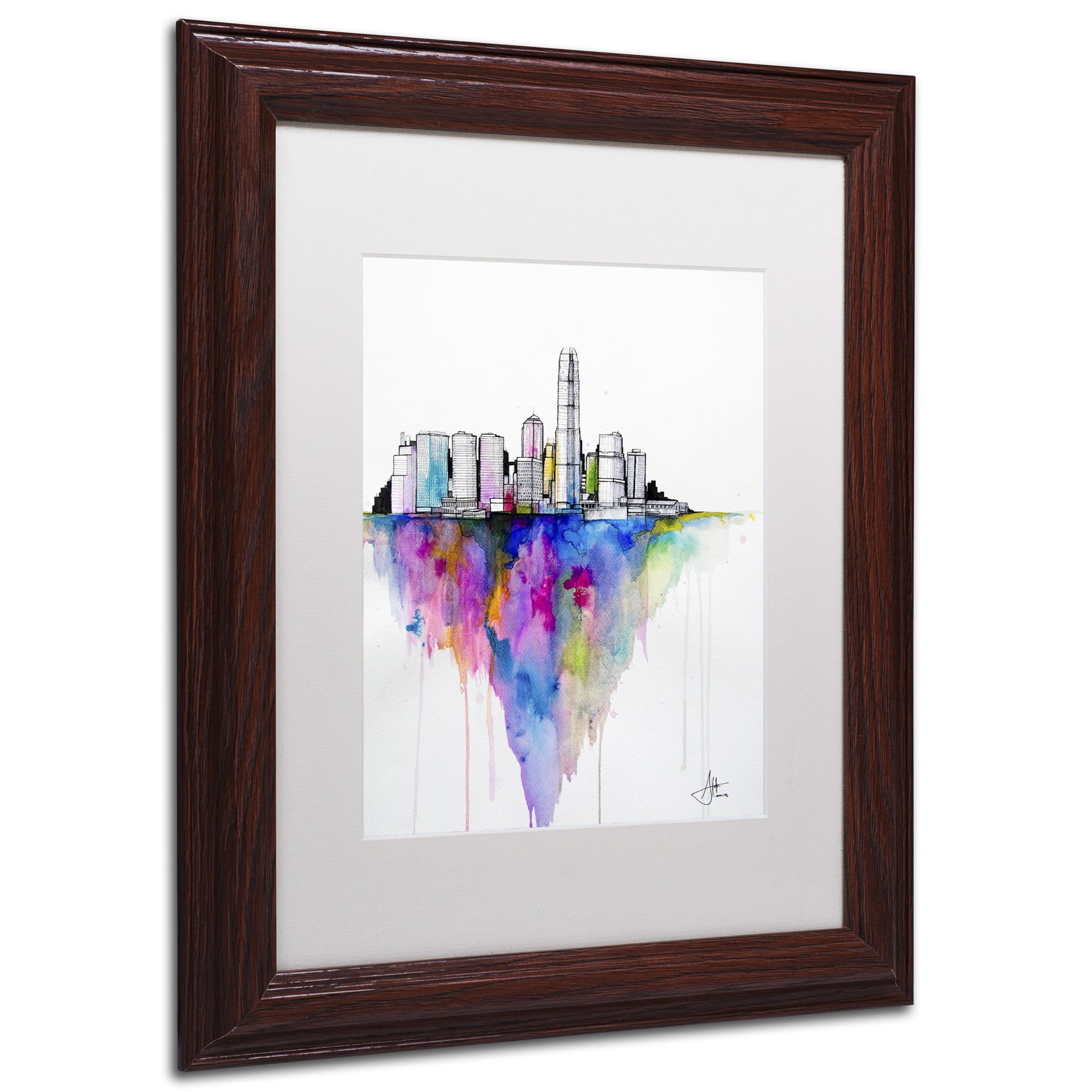 Trademark Fine Art 'Monolith II' Canvas Art by Marc Allante, White Matte, Wood Frame