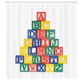 thumbnail image 2 of Ambesonne ABC Shower Curtain, Alphabet Cubes Picture Print, 69"Wx75"L, White Multicolor, 2 of 4