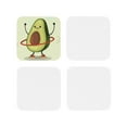 thumbnail image 2 of Kll Square Drink Coasters Set Of 4,Pu Leather Absorbent Coasters Set Decorative Coffee Cup Coasters Housewarming Gift For Home Decor-Cute Avocado Doing Exercise, 2 of 9