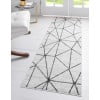 thumbnail image 3 of Unique Loom Matrix Trellis Collection Area Rug - Geometric (2' 7" x 16' 5" Runner White/Gray), 3 of 3