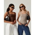 thumbnail image 4 of Women's Square Neck Tank Top, Double Lined Sleeveless Summer Shirt, Soft Stretch Slim Fit Casual Basic Top, ARMY GREEN, 4 of 5