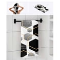 thumbnail image 7 of Black Grey Bath Towels for Bathroom Set,Luxury Microfiber Towels Gifts for Women,Quick Dry Beach Kitchen Hand Hair Face Towel and Dish Washcloth,Geometric Gold White Hexagon Modern Yoga Towels+Set, 7 of 7