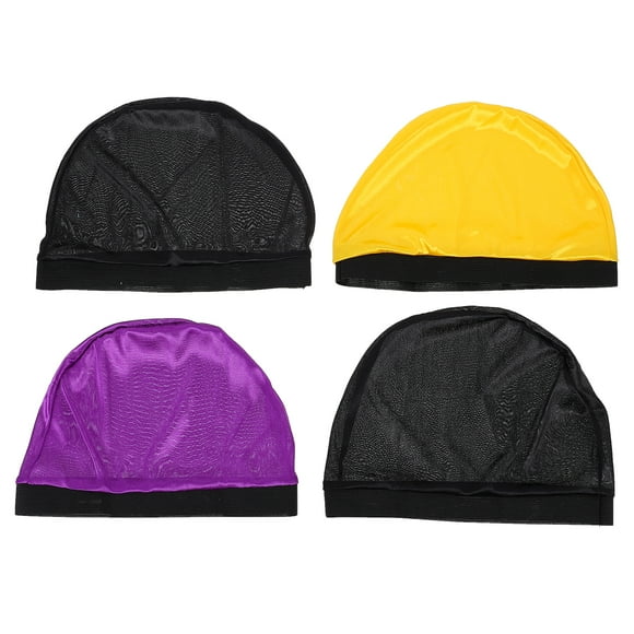 EeaseMX 4 gorros elásticos de ondas unisex, sedosos y con ondas, con pelucas coloridas.